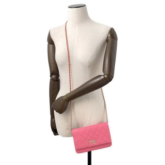 CHANEL Double piece Chain wallet Lambskin Pink A33814 - Picture 10 of 14